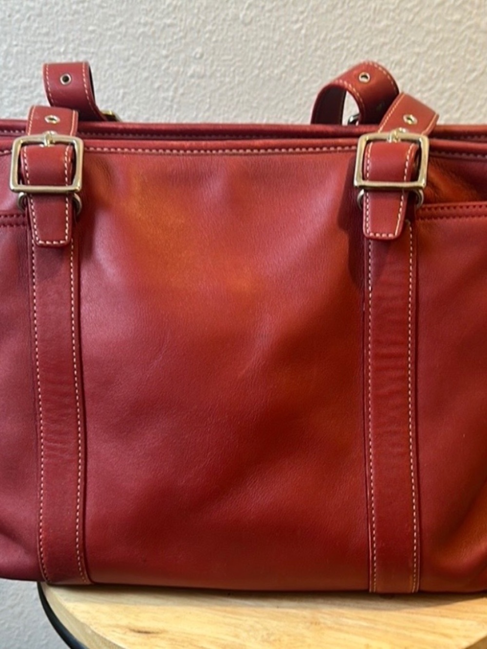 Vintage COACH Hampton Purse Tote Bag Red A06S-6460